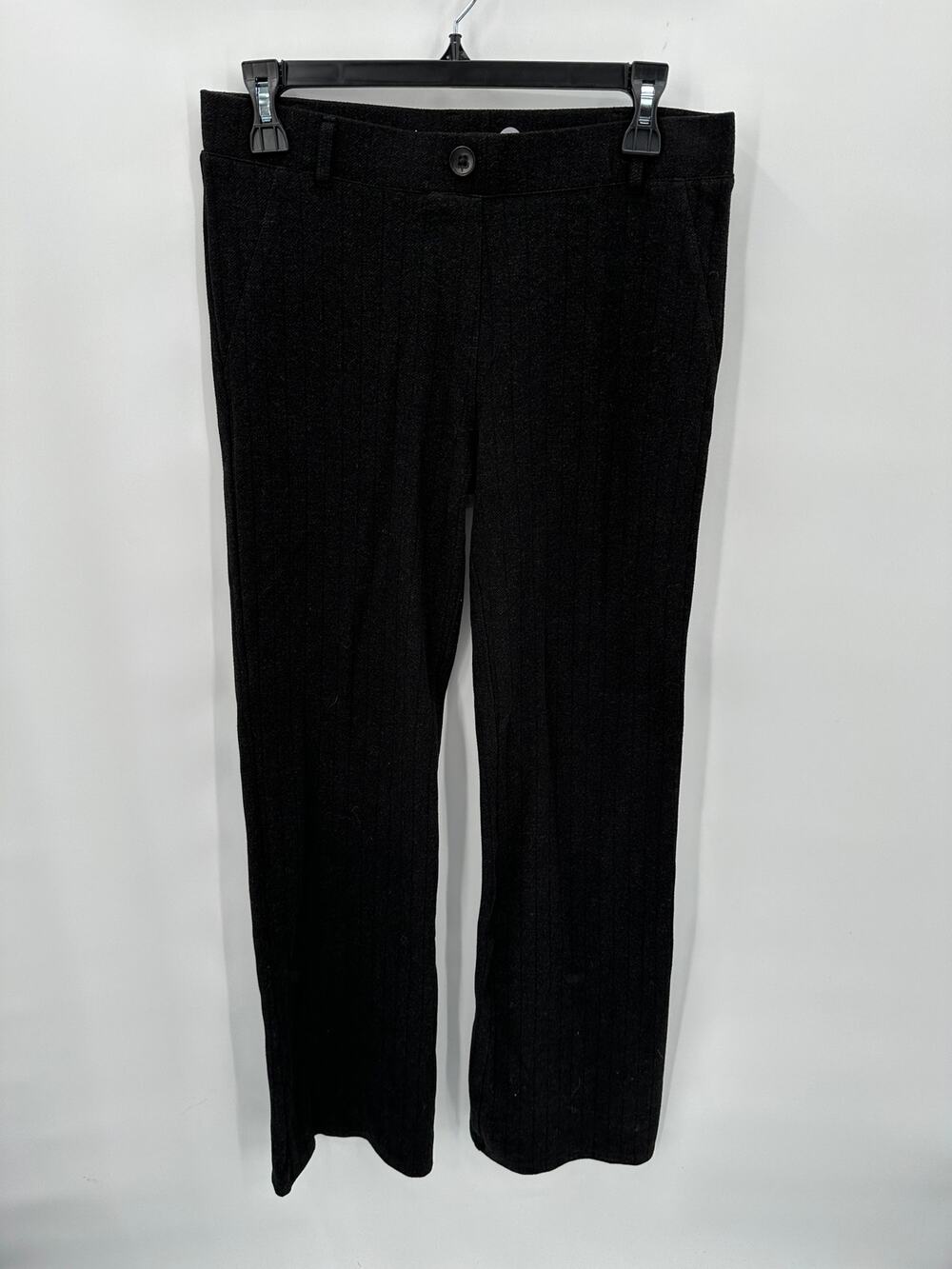 BETABRAND Black Bootcut Stripe Flare Leg Pant // Medium Long